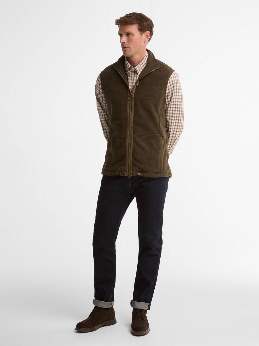 Barbour Langdale Fleece Gilet Vest in Olive size Large